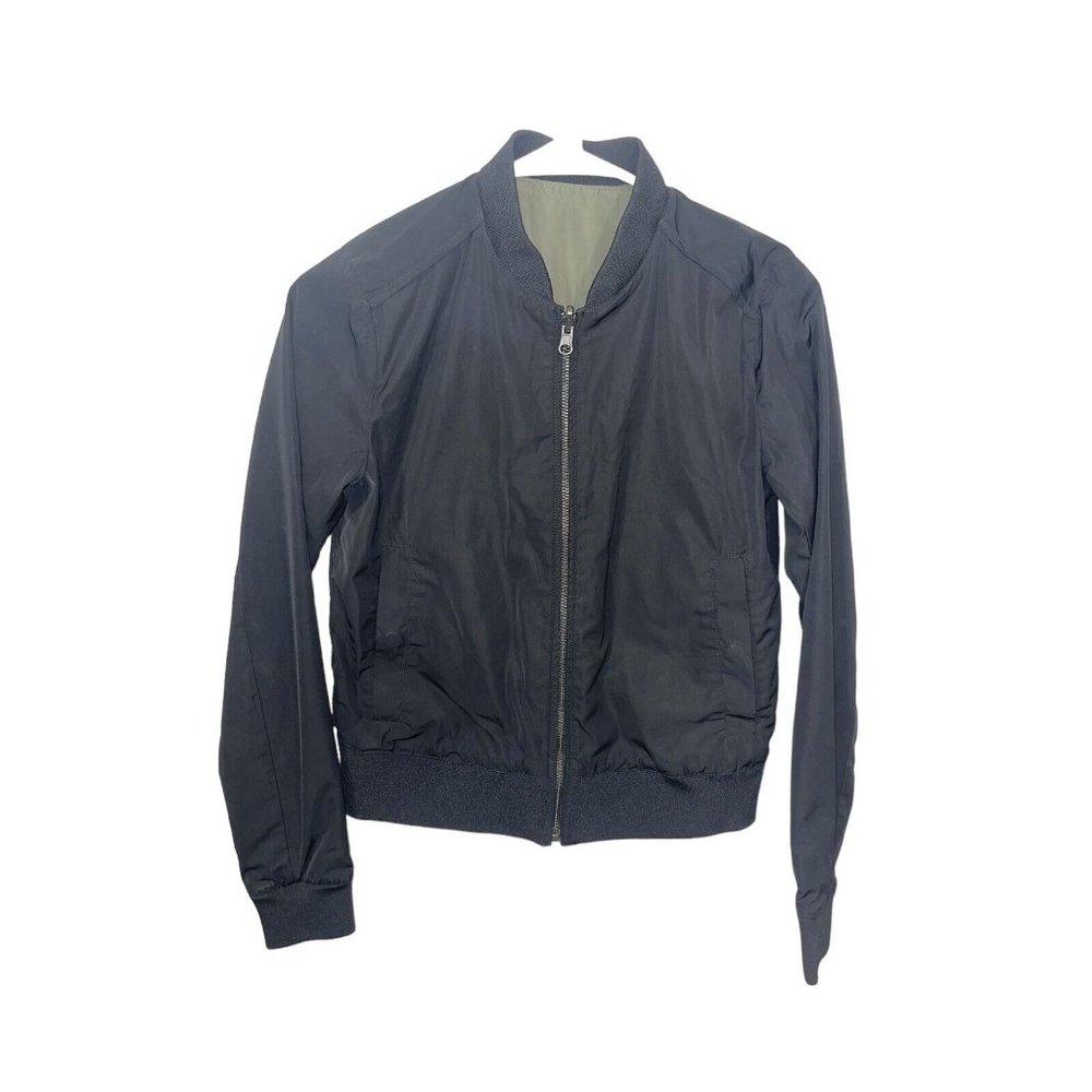 THEORY Women's Reversible Black/Green Jacket Size P (US 0-00)